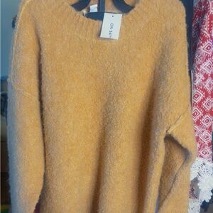 ON 34th Boucle Crewneck pullover sweater in warm camel XS